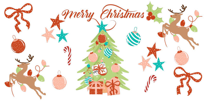 KA-9856 christmas winter ornaments UV DTF cup wrap for 16oz glass can seasonal cup wrap design