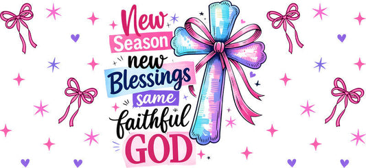 KA-9861 Jesus floral faith UV DTF cup wrap 16oz glass can Christian aesthetic design