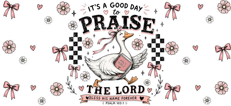 KA-9866 Jesus praise UV DTF cup wrap 16oz glass can Christian design