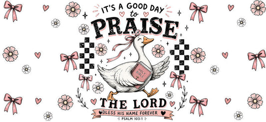 KA-9866 Jesus praise UV DTF cup wrap 16oz glass can Christian design