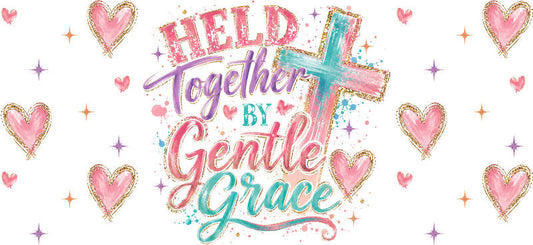KA-9869 grace faith UV DTF cup wrap 16oz glass can inspirational design