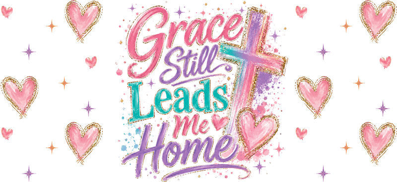 KA-9870 Jesus grace floral UV DTF cup wrap 16oz glass can aesthetic cup wrap