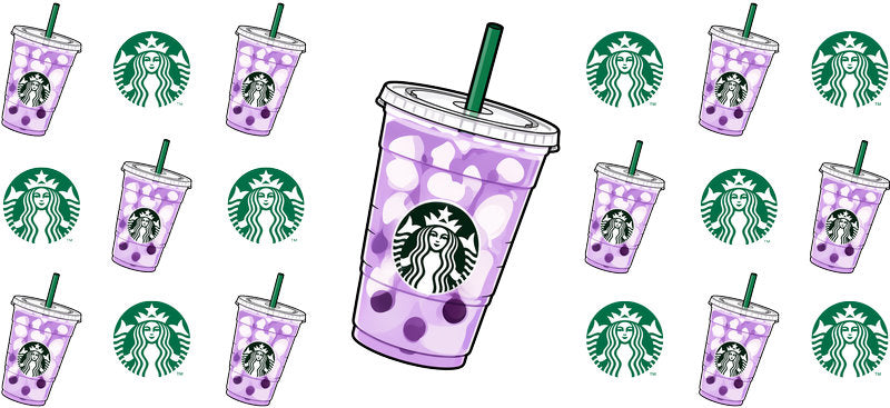 Coffee Shop Style UV DTF Cup Wrap for 16oz Glass Can KA-9948