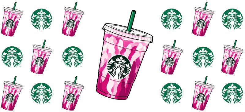 Coffee Shop Style UV DTF Cup Wrap for 16oz Glass Can KA-9954