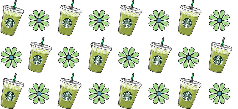 Coffee Shop Style UV DTF Cup Wrap for 16oz Glass Can KA-9965