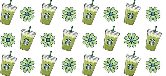 Coffee Shop Style UV DTF Cup Wrap for 16oz Glass Can KA-9965