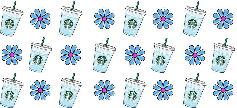 Coffee Shop Style UV DTF Cup Wrap for 16oz Glass Can KA-9966