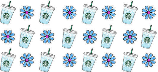 Coffee Shop Style UV DTF Cup Wrap for 16oz Glass Can KA-9966