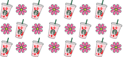 Coffee Shop Style UV DTF Cup Wrap for 16oz Glass Can KA-9967