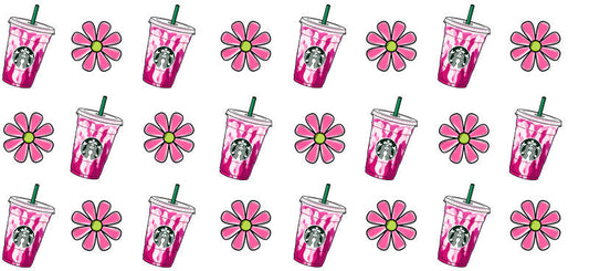 Coffee Shop Style UV DTF Cup Wrap for 16oz Glass Can KA-9970