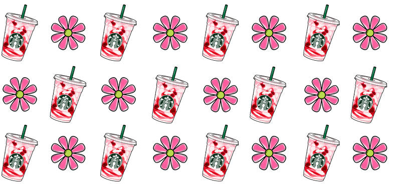 Coffee Shop Style UV DTF Cup Wrap for 16oz Glass Can KA-9975