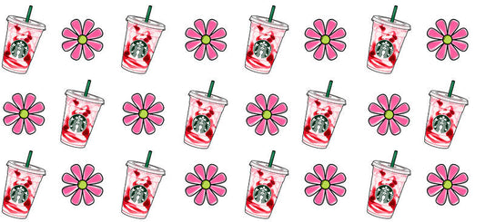 Coffee Shop Style UV DTF Cup Wrap for 16oz Glass Can KA-9975