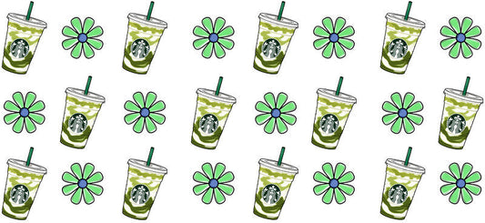 Coffee Shop Style UV DTF Cup Wrap for 16oz Glass Can KA-9977