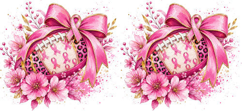 pink football ribbon floral pink ribbon cup wrap design