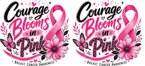 courage in pink floral pink ribbon cup wrap design