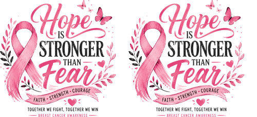 hope stronger than fear pink ribbon cup wrap design