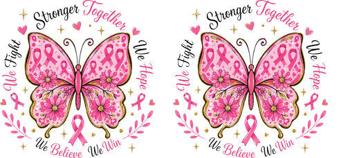butterfly pink ribbon awareness pink ribbon cup wrap design