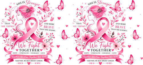 pink floral survivor ribbon pink ribbon cup wrap design