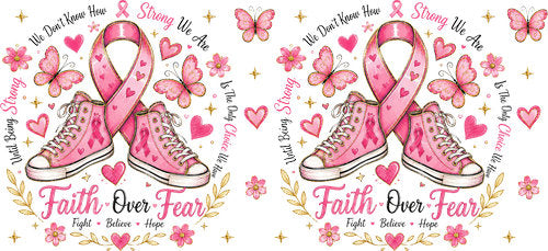 stronger than cancer fighter pink ribbon cup wrap design