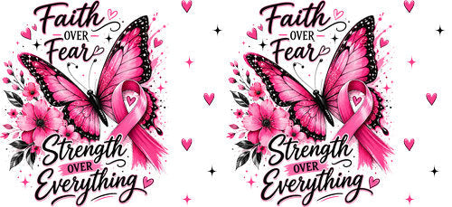 stronger than you think pink ribbon cup wrap design