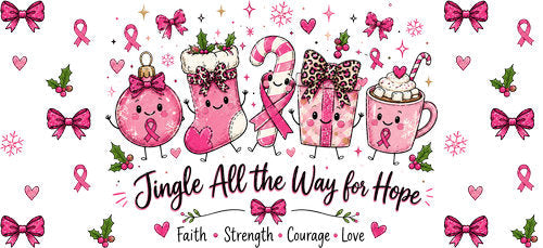 stronger together pink ribbon pink ribbon cup wrap design