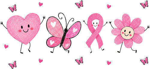 courage blooms in pink pink ribbon cup wrap design