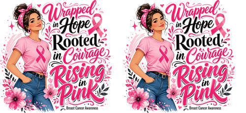 hope gives wings butterfly pink ribbon cup wrap design