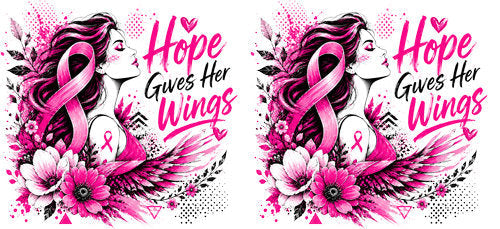pink courage awareness girl pink ribbon cup wrap design