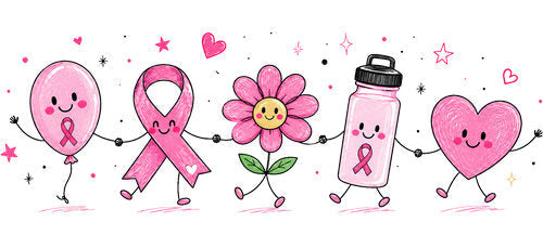 pink ribbon floral brush pink ribbon cup wrap design