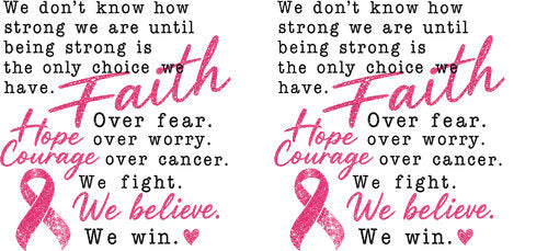 stronger together pink survivor pink ribbon cup wrap design
