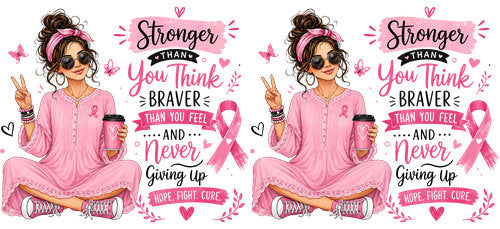 pink survivor warrior woman pink ribbon cup wrap design