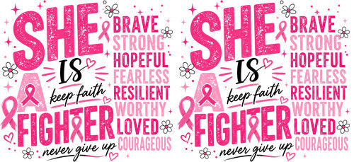 pink courage seated girl pink ribbon cup wrap design
