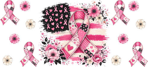 pink ribbon floral hope allover wrap pink ribbon cup wrap design