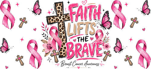 faith lifts brave pink ribbon allover wrap pink ribbon cup wrap design