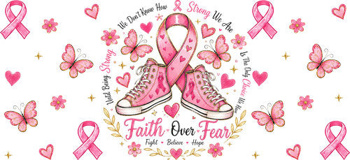 pink floral survivor ribbon allover wrap pink ribbon cup wrap design