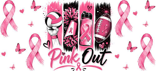 pink ribbon football support allover wrap pink ribbon cup wrap design