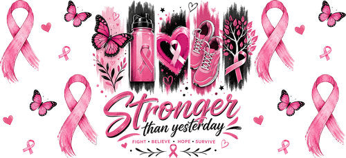 stronger together pink ribbon allover wrap pink ribbon cup wrap design
