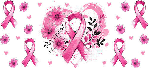 pink ribbon floral hope allover wrap pink ribbon cup wrap design