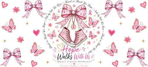 pink ribbon floral bow allover wrap pink ribbon cup wrap design