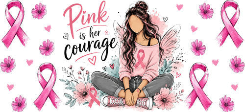 pink courage awareness girl allover wrap pink ribbon cup wrap design