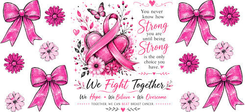 pink ribbon strength teacher allover wrap pink ribbon cup wrap design