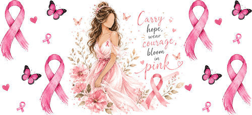 pink angel survivor allover wrap pink ribbon cup wrap design