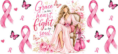 pink ribbon fight girl allover wrap pink ribbon cup wrap design