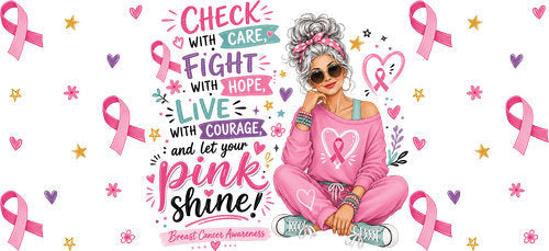 pink awareness survivor woman allover wrap pink ribbon cup wrap design
