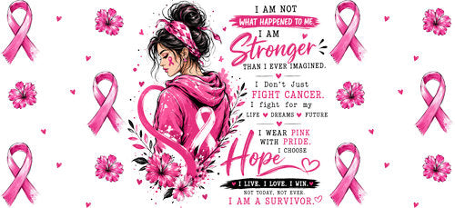 stronger together pink survivor allover wrap pink ribbon cup wrap design