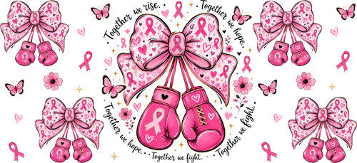 she is brave pink ribbon allover wrap pink ribbon cup wrap design