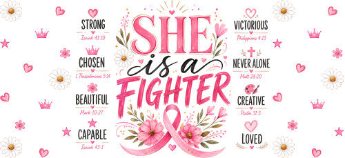 warrior stronger pink ribbon allover wrap pink ribbon cup wrap design