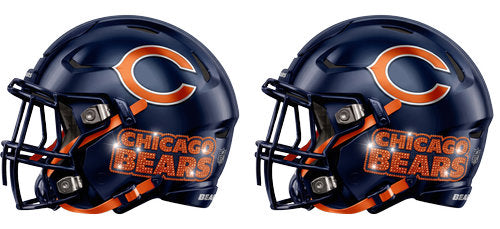 Twin navy football helmets with orange accents and a block C emblem graphic UV DTF transfer for a 16oz glass can