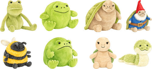 Green Frog Plush Friends plush animal design UV DTF transfer for glass can