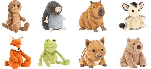 Woodland Plush Animal Friends plush animal design UV DTF transfer for glass can